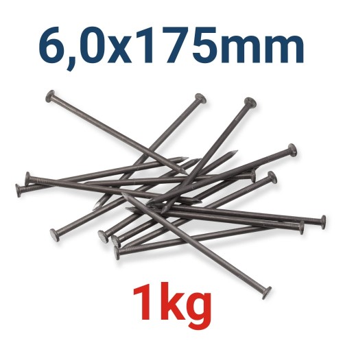 Gwoździe budowlane gładkie Marcopol 6,0x175mm 1kg