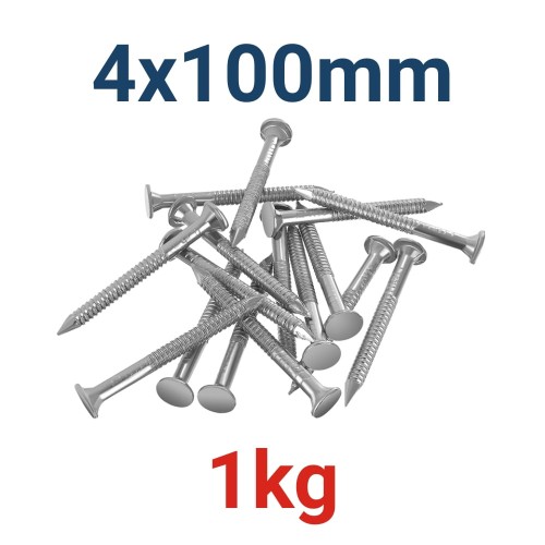 Gwoździe ciesielskie ocynk 4x100mm 1kg