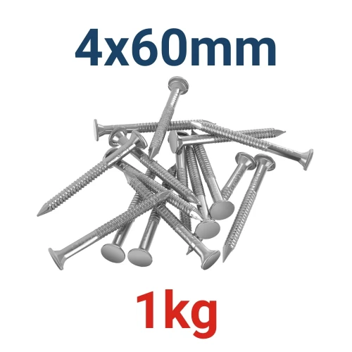 Gwoździe ciesielskie ocynk 4x60mm 1kg