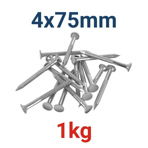 Gwoździe ciesielskie ocynk 4x75mm 1kg
