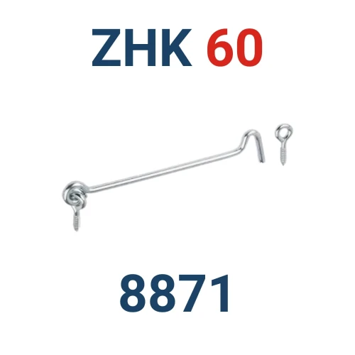 Haczyk zamykający wkręcany Domax ZHK 60 cynk galw. (8871)