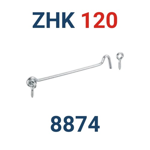 Haczyk zamykający wkręcany Domax ZHK 120 cynk galw. (8874)