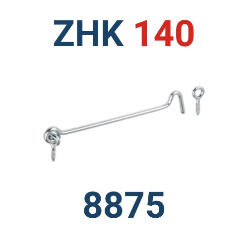 Haczyk zamykający wkręcany Domax ZHK 140 cynk galw. (8875)