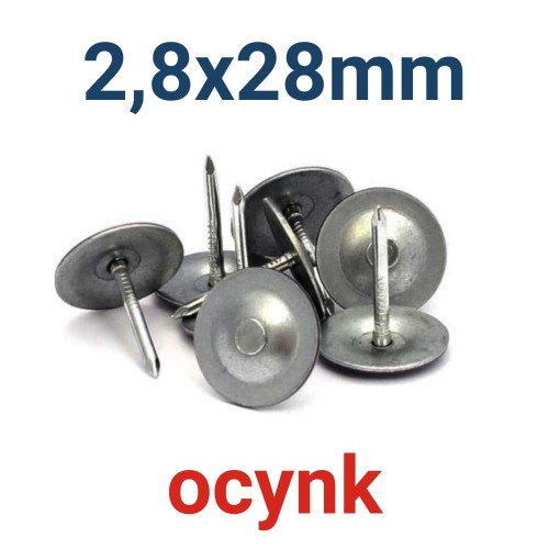 Gwoździe papowe papiaki z podkładką ocynk 2,8x28mm 1kg
