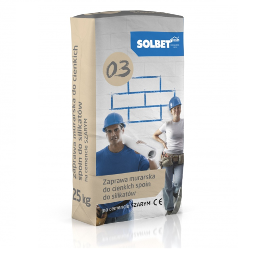 Zaprawa murarska do cienkich spoin do silikatów na szarym cemencie 0.3