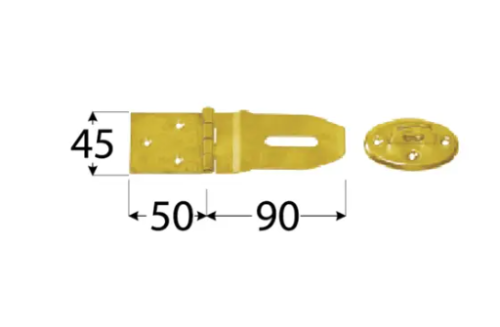 Zawias z zamknięciem prosty Domax ZZP 50 90x50x45x1,5mm (8722)