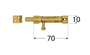 Zasuwka z okrągłym ryglem Domax WOS 70x10mm cynk galw. złoty (8572)