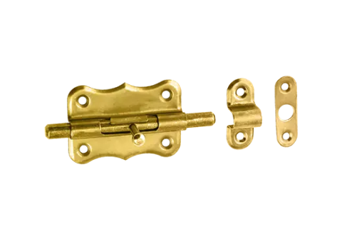 Zasuwka z ryglem okrągłym Domax WRO 70x50mm cynk galw. złoty (8562)