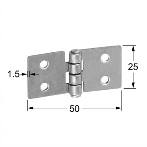 Zawias budowlany Domax Z 50/25 50x25x1,5mm cynk srebrny (80214)