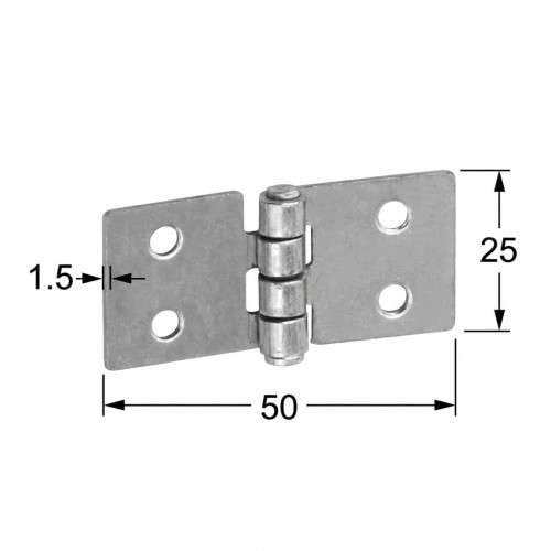 Zawias budowlany Domax Z 50/25 50x25x1,5mm cynk srebrny (80214)