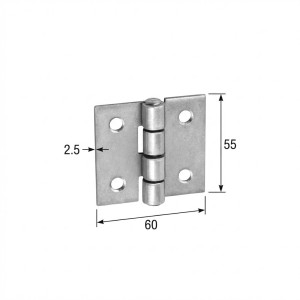 Zawias budowlany Domax Z 60/55 60x55x2,5mm cynk srebrny (80224)