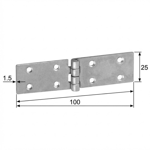 Zawias budowlany Domax Z 100/25 100x25x1,5mm cynk galw. (8023)