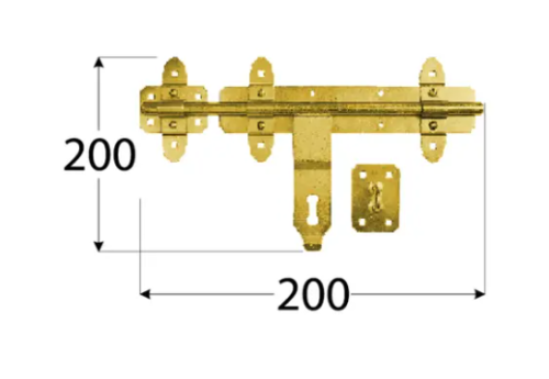 Ciężka zasuwa bramowa Domax WCZ 200x200x2,5mm cynk galw. złoty (86522)