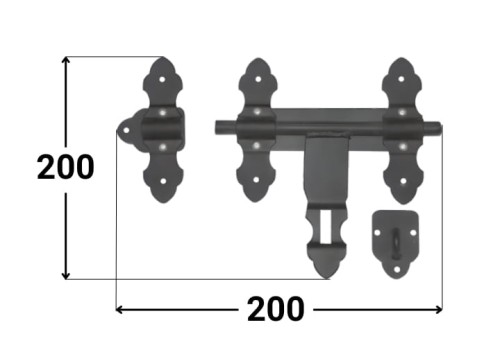 Ciężka zasuwa bramowa Domax WCZ 200x200x2,5mm duplex (86512)