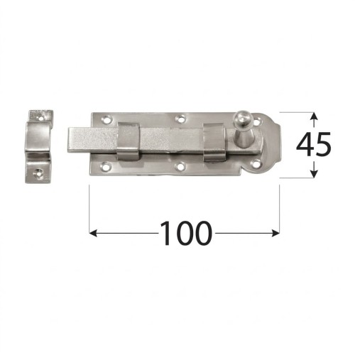 Zasuwka z ryglem Domax W 100x45x6mm cynk srebrny (85024)