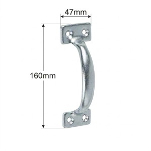 Uchwyt do drzwi i okiennic Domax UNB 160x47x1,3mm cynk galw. biały (88423)