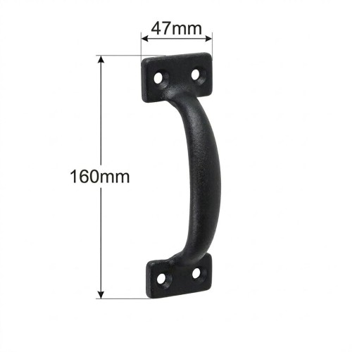 Uchwyt do drzwi i okiennic Domax UNB 160x47x1,3mm mal. proszkowo czarny (884232)