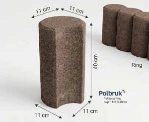 Palisada Ring 11x11x40cm brąz Polbruk