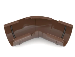 Narożnik wewnętrzny rynny 75mm 90° Bryza PVC brąz
