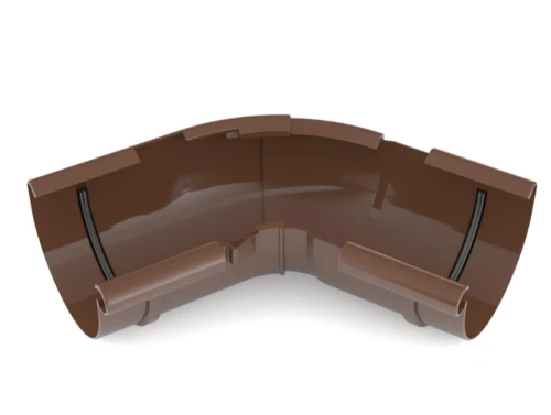Narożnik wewnętrzny rynny 75mm 90° Bryza PVC brąz