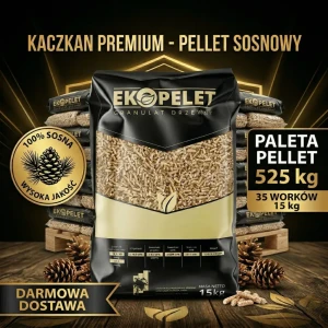 Pellet sosnowy Kaczkan Premium 8mm - 65 worków 975kg
