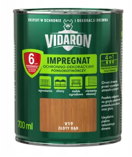 Impregnat do drewna powłokotwórczy Vidaron Złoty Dąb V19 0,7L