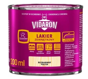 Lakier zewnętrzny do drewna bezbarwny 0,2l Vidaron