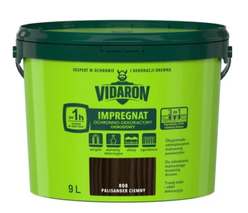 Impregnat Ogrodowy R08 Palisander ciemny mat 9l Vidaron