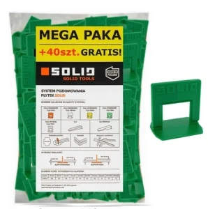 Solid system do poziomowania  płytek 3,0mm klips 400+40szt. (6473)