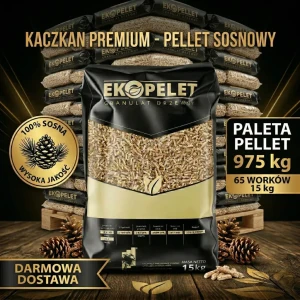 Pellet sosnowy Kaczkan Premium 8mm - 65 worków 975kg