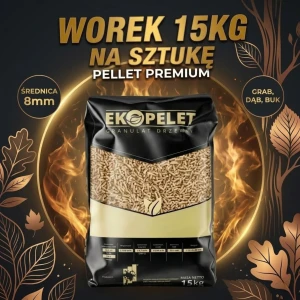 Pellet drzewny Kaczkan średnica 6mm Grab Dąb Buk - worek 15kg