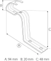 Klamra Roben - wymiary i rysunek techniczny.webp