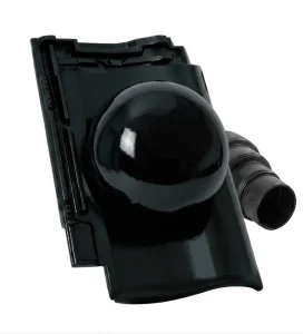 Kominek wentylacyjny z rurą Ø150mm Roben Milano czarna glazura