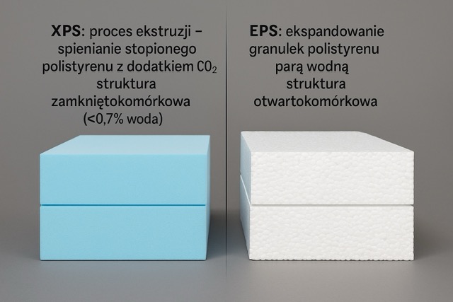 Podsumowanie różnic w budowie EPS i XPS:
