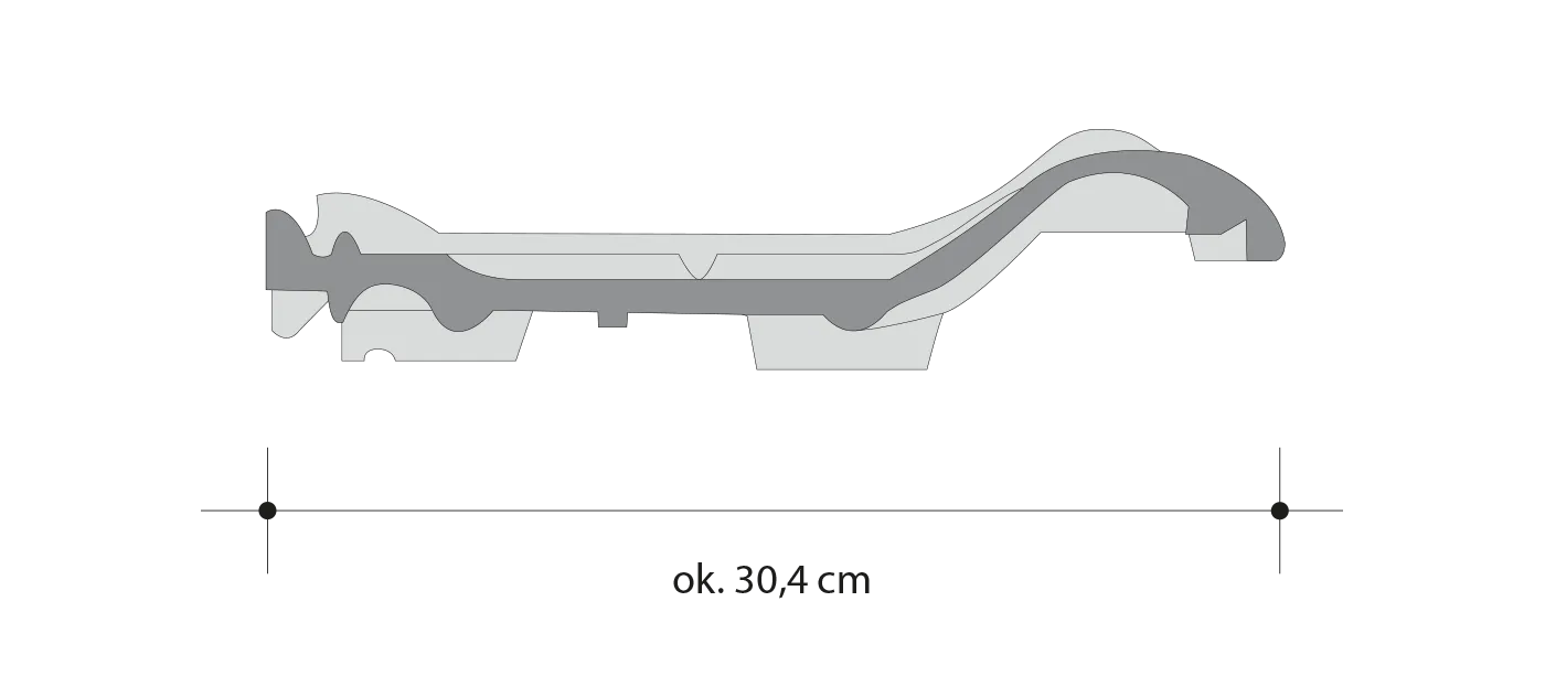 Rzut od dołu dachówki Röben Monza