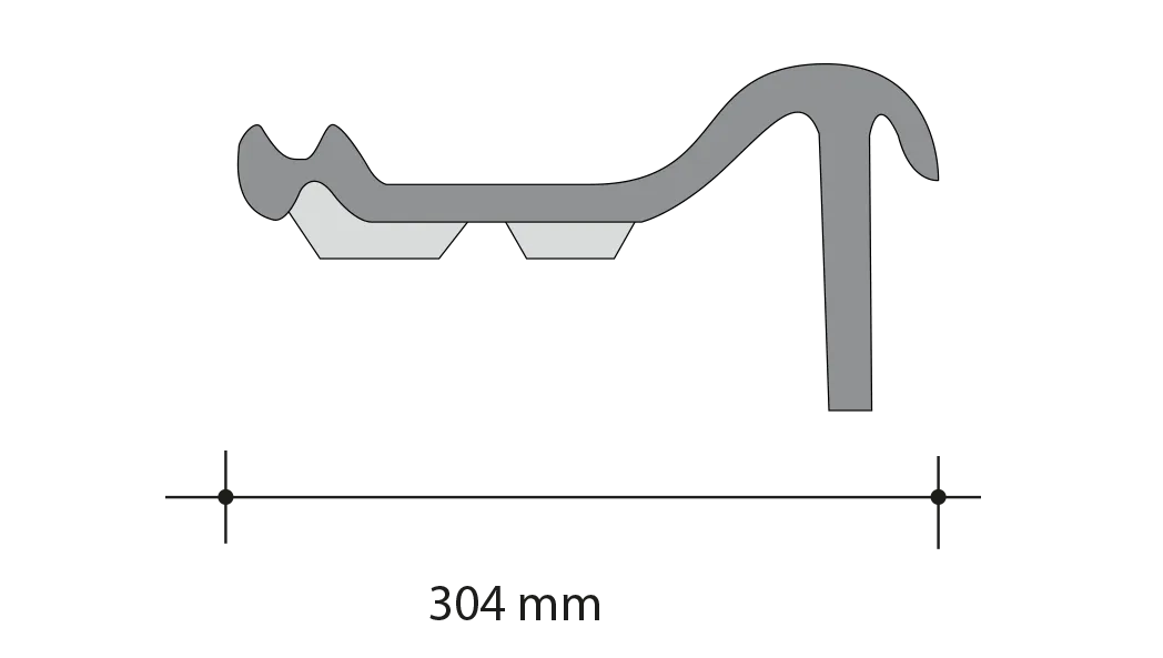 Rzut od dołu dachówki Monza prawa