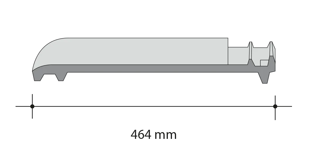 Rzut boczny dachówki Monza
